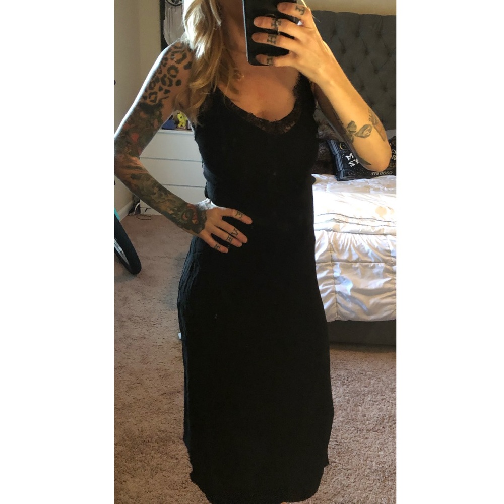 Zara black slip dress